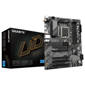 GIGABYTE B760 DS3H AX, rev.1.0, 4xDDR5, 2xM.2, DP, HDMI, Type-C, Wi-Fi 6E, Bluetooth v5.3, 12-13-14.Nesil, LGA1700 Soket, Anakart