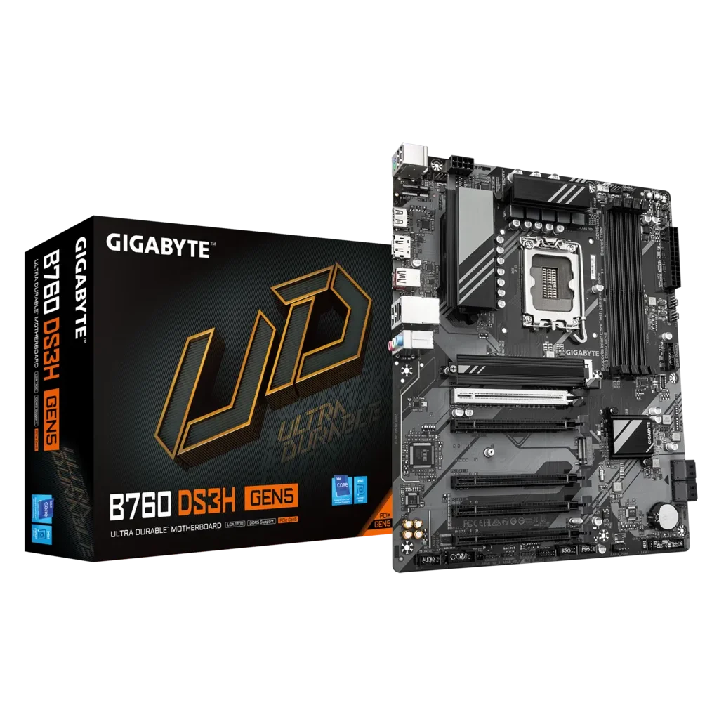 GIGABYTE B760 DS3H GEN5 DDR5 HDMI-DP TYPEC PCIE 4.0 1700p ATX