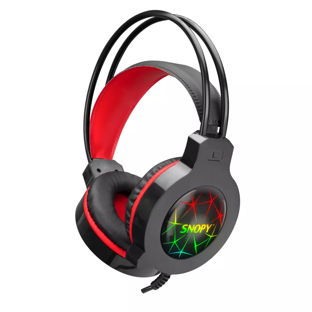 SNOPY SN-GX7, CRAZY, Kablolu, 3.5mm Jac, USB, Rainbow Aydınlatma, Gaming, Mikrofonlu, Kulaklık (Siyah)