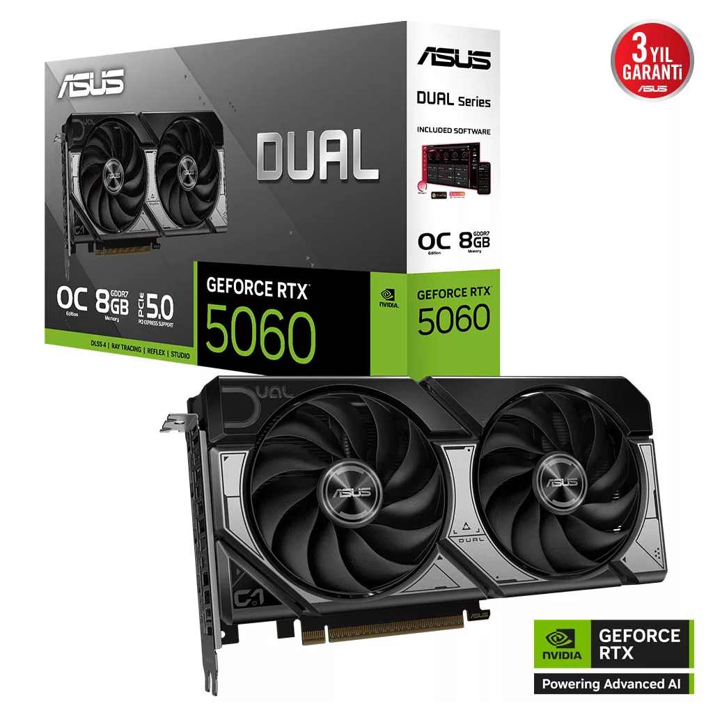 ASUS DUAL-RTX5060-O8G RTX5060 8GB DDR7 128Bit 3xDP/1xHDMI