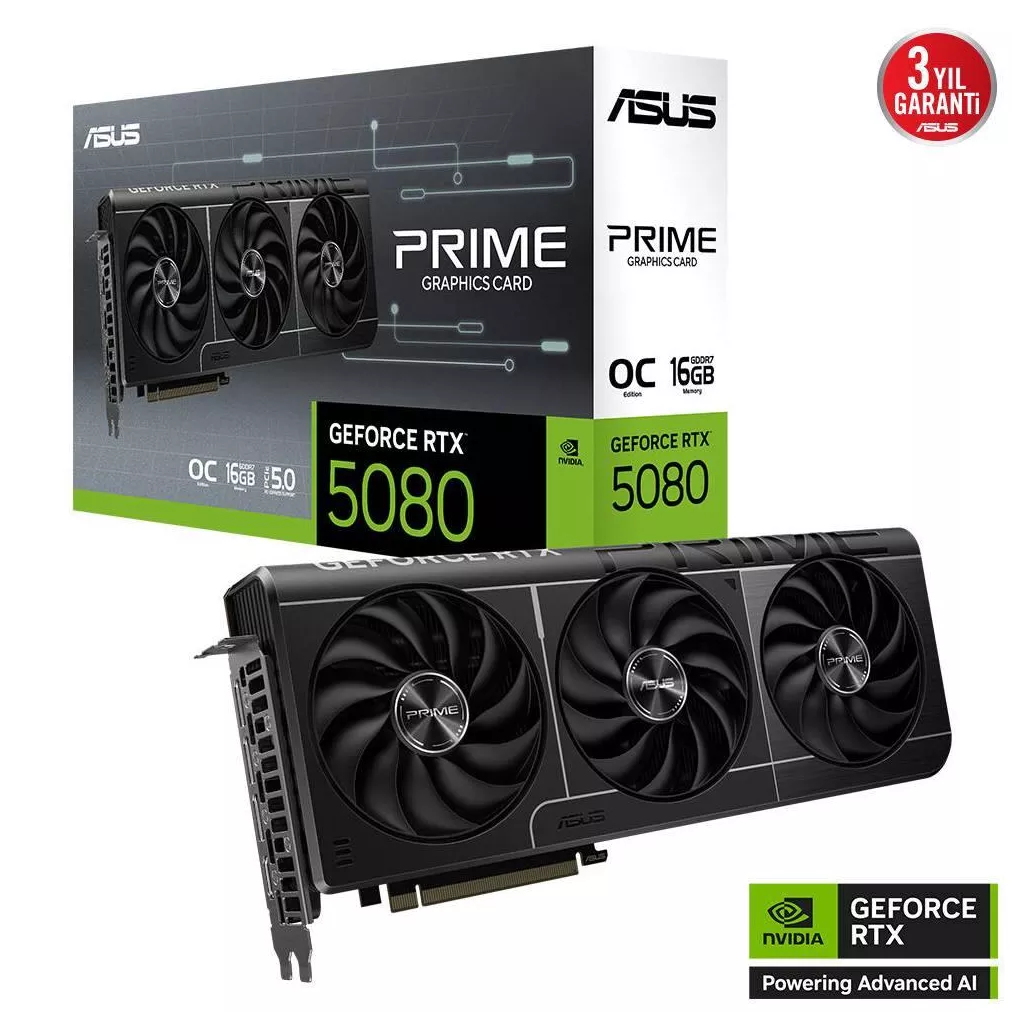ASUS RTX5080 16GB PRIME RTX5080-O16G GDDR7 256bit HDMI DP PCIe 5.0