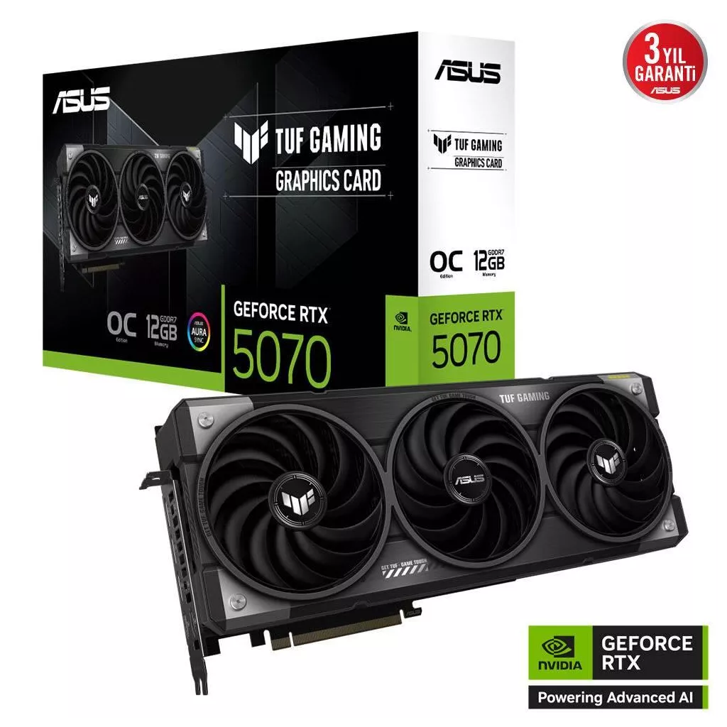 ASUS 12GB TUF GAMING RTX5070-O12G GDDR7 192bit HDMI-DP PCIE 5.0