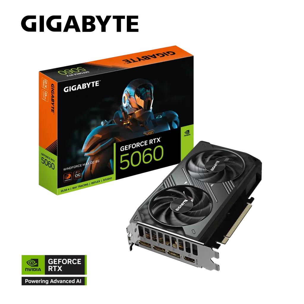 GIGABYTE RTX5060 8GB WINDFORCE MAX OC GV-N5060WF2MAX OC-8GD GDDR7 HDMI DP PCIe 5.0