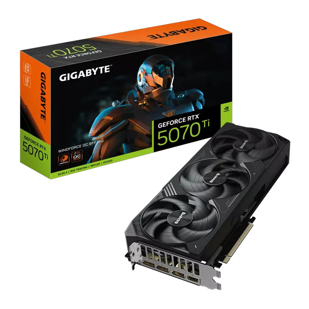 GIGABYTE RTX5070TI 16GB WINDFORCE OC SFF GV-N507TWF3OC-16GD GDDR7 256bit HDMI DP PCIe 5.0