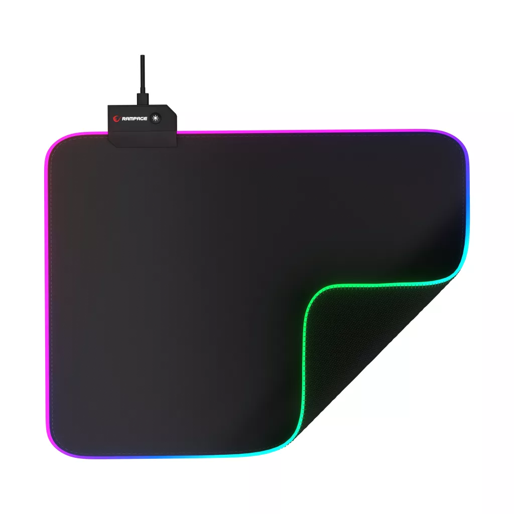 Rampage MP-21, PULSAR M RGB, 252x328x3mm, RGB Led, Gaming, MOUSE PAD (Siyah)
