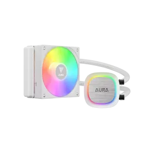 GAMDIAS AURA GL120 V2 WH, White Edition, 120mm,  RGB, 1 Fanlı, CPU Sıvı Soğutma