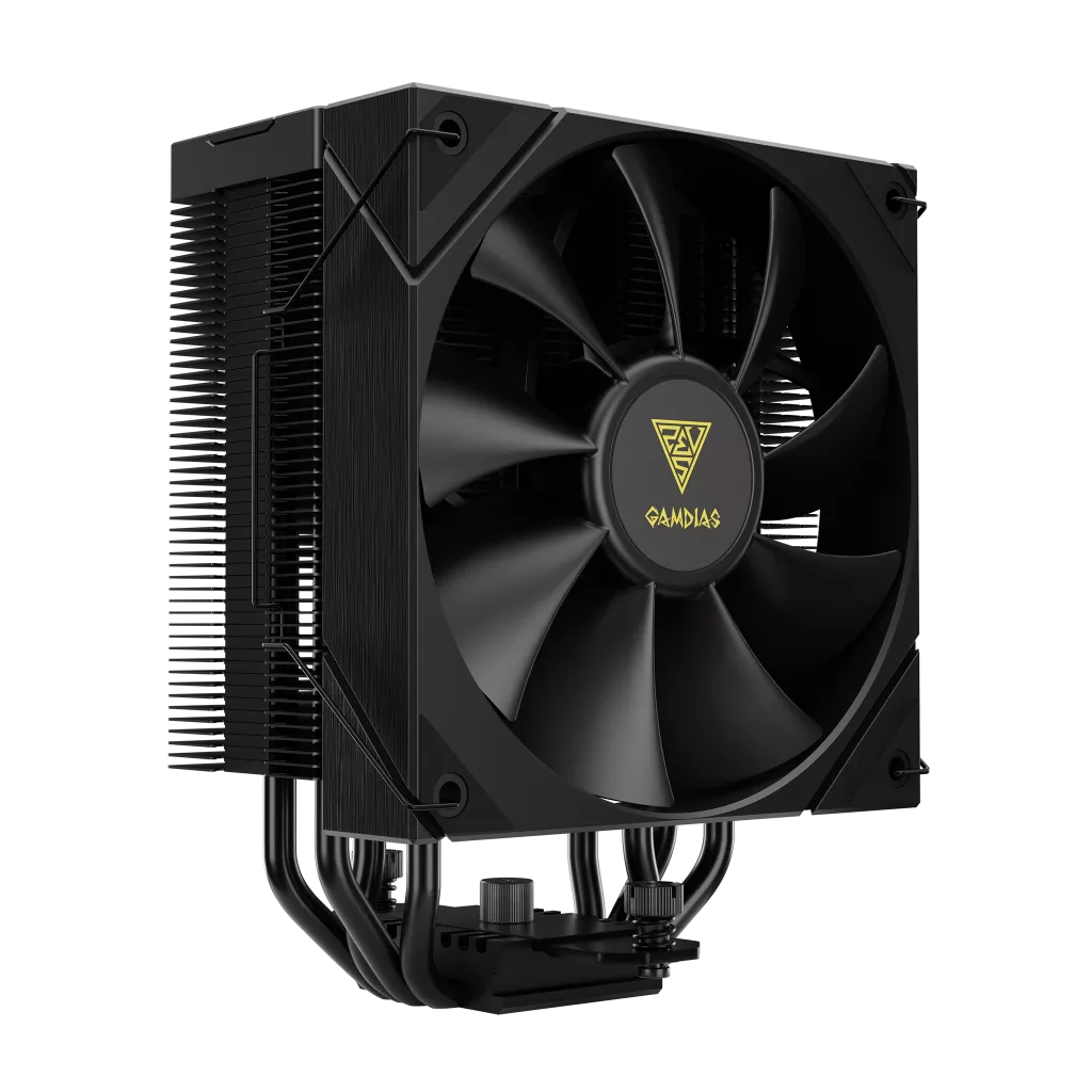 GAMDIAS BOREAS E2-410, Black Edition, 120mm, CPU Kule Tipi Hava Soğutma, Doğrudan Temas Teknolojisine Sahip 4 adet Gelişmiş Bakır Isı Borusu (AMD AM4-AM5 ve INTEL Tüm işlemciler ile uyumlu)