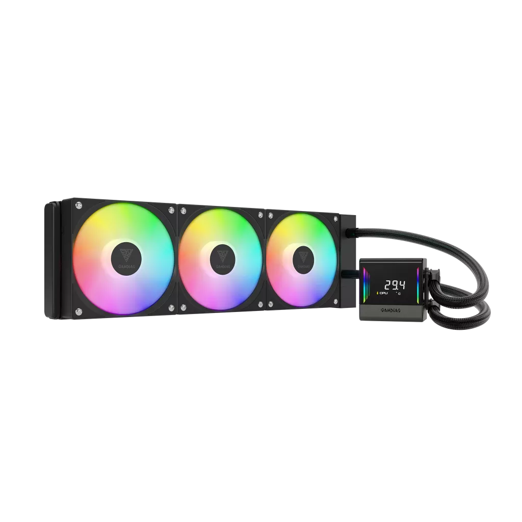 GAMDIAS CHIONE E4-360, 360mm, ARGB, 3 Fanlı, Dijital Ekran, CPU Sıvı Soğutma