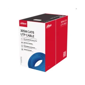 DAHUA DH-PFM923I-6UN-C, CAT6 305m, 24AWG 0.53mm, UTP, %100 Bakır, LSZH Halogen Free Kablo, Mavi Renk