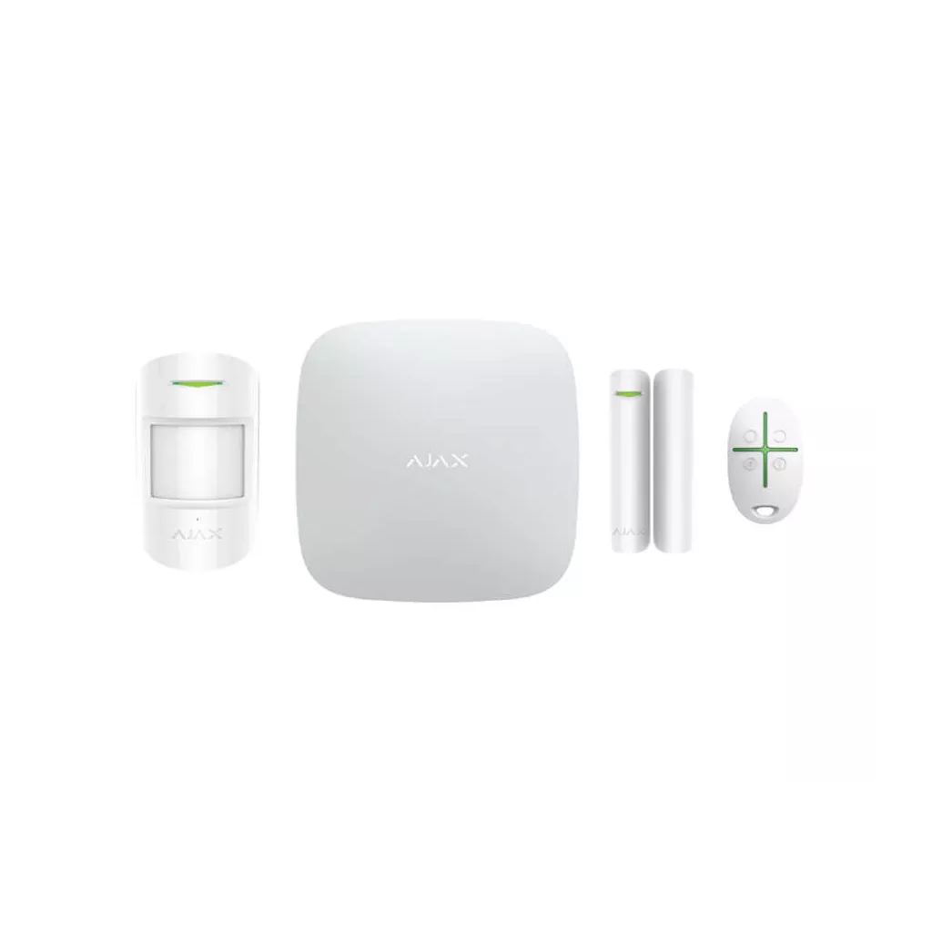 AJAX Starter Hub Kit Kablosuz Alarm Seti Keypad Yok Beyaz