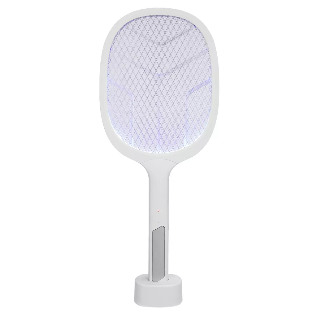 ASONIC AS-A25, Beyaz-Gri, 3000V, Raket Tipi, UV Mor Işıklı, 1200mAh, Bataryalı, Şarj Edilebilir, Sinek Öldürücü