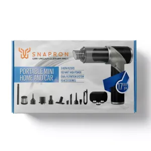 SNAPRON SNV-3000, Car Vacuum Cleaner Pro1, 17.000 Pa Emiş gücü, 3 Hepa Filtre, 100W, 10 Aksesuar, Şarjlı, El Tipi, Genel Maksatlı Süpürge