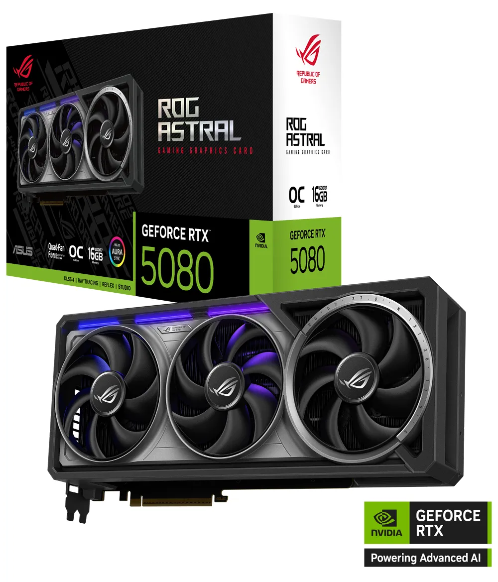 ASUS RTX5080 16GB ROG ASTRAL RTX5080-O16G GAMING GDDR7 256bit HDMI DP PCIe 5.0 