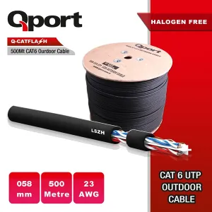 QPORT 500metre CAT6 Utp 23AWG Outdoor Makaralı LSZH Kablo Q-CATFLASH