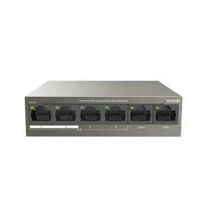 TENDA 5port PoE 63w 10/100 Yönetilemez Switch TEF1106P-4-63W