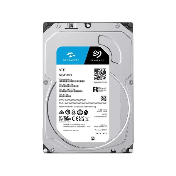 SEAGATE 3.5" 8TB SKYHAWK ST8000VX010 7200 RPM 256MB SATA-3 Güvenlik Diski Distribütör Garantili
