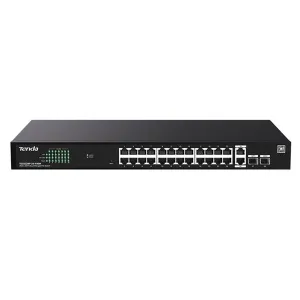 TENDA 24port PoE 410w 2-SFP Gigabit Yönetilemez Switch TEG2228P-24-410W