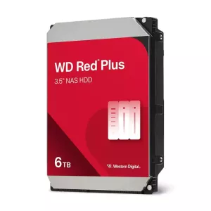 WD RED Plus, WD60EFPX, 3.5", 6TB, 256Mb, 5400 Rpm, 7/24 GÜVENLİK-NAS-SERVER, HDD
