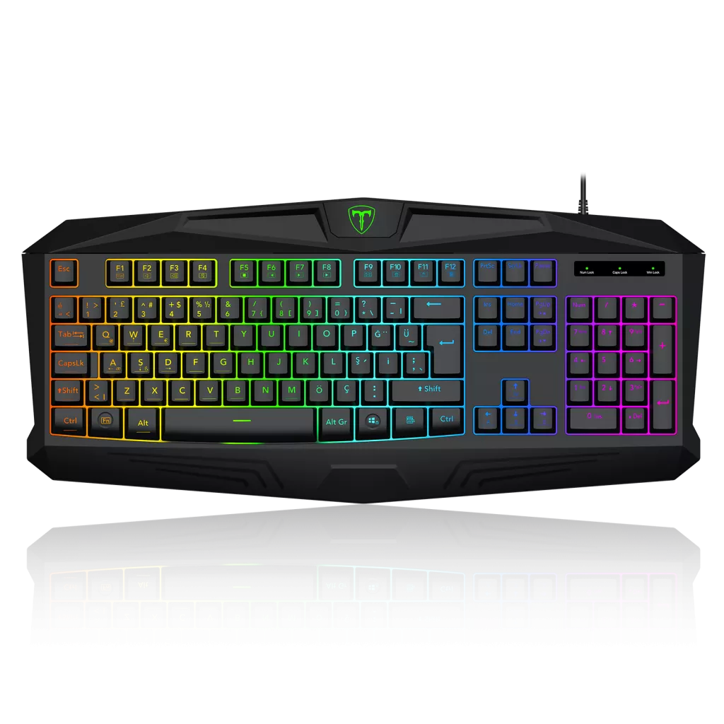 T-DAGGER TANKER, T-TGK106, USB Kablolu, Türkçe Q, Rainbow Backlight, Membran Tuşlar, 104 Tuşlu, Gaming Klavye