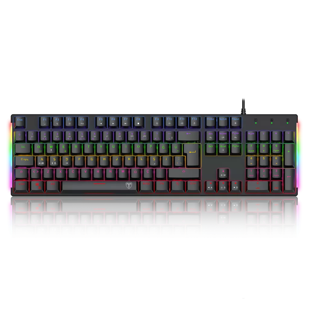 T-DAGGER NAXOS, T-TGK310-BL, USB Kablolu, Türkçe Q, Rainbow Backlight, Blue Mekanik Switch, 104 Tuşlu, Gaming Klavye
