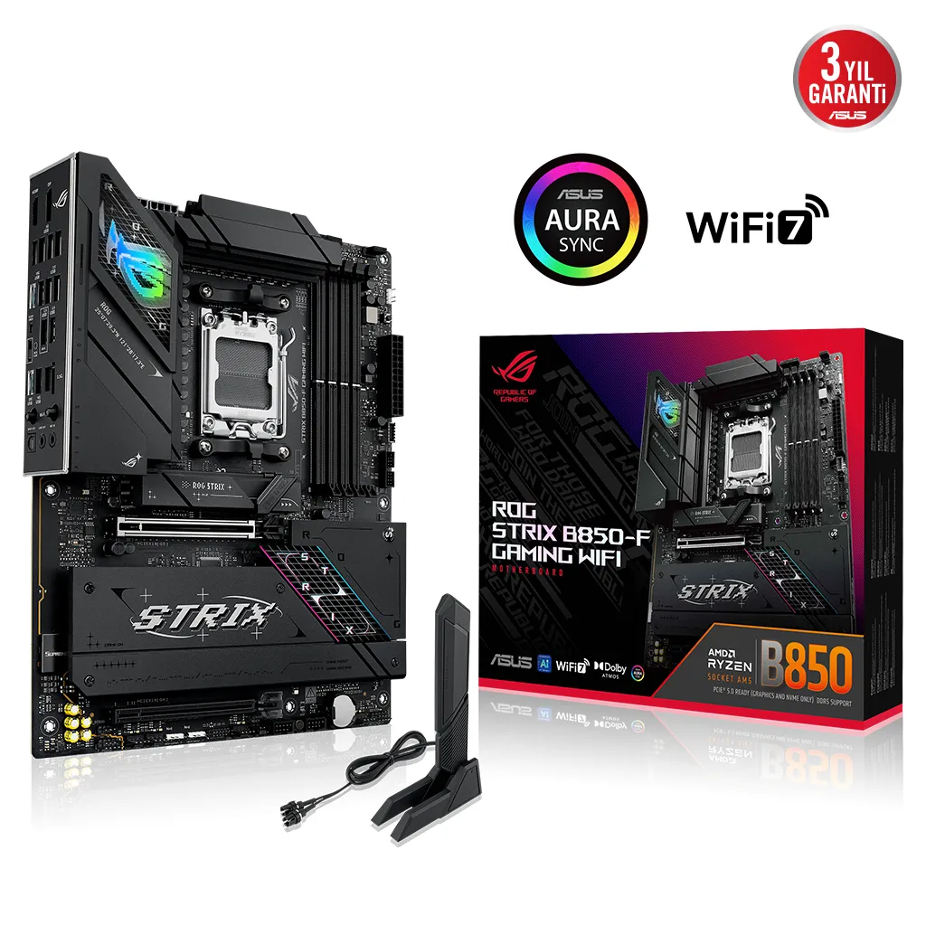 ASUS ROG STRIX B850-F GAMING WIFI7 NEO DDR5 HDMI PCIE 5.0 AM5 ATX Kurumsal Anakart