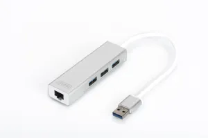 DIGITUS Gigabit USB 3.0 Ethernet Çoklayıcı Hub (DA-70250-1)
