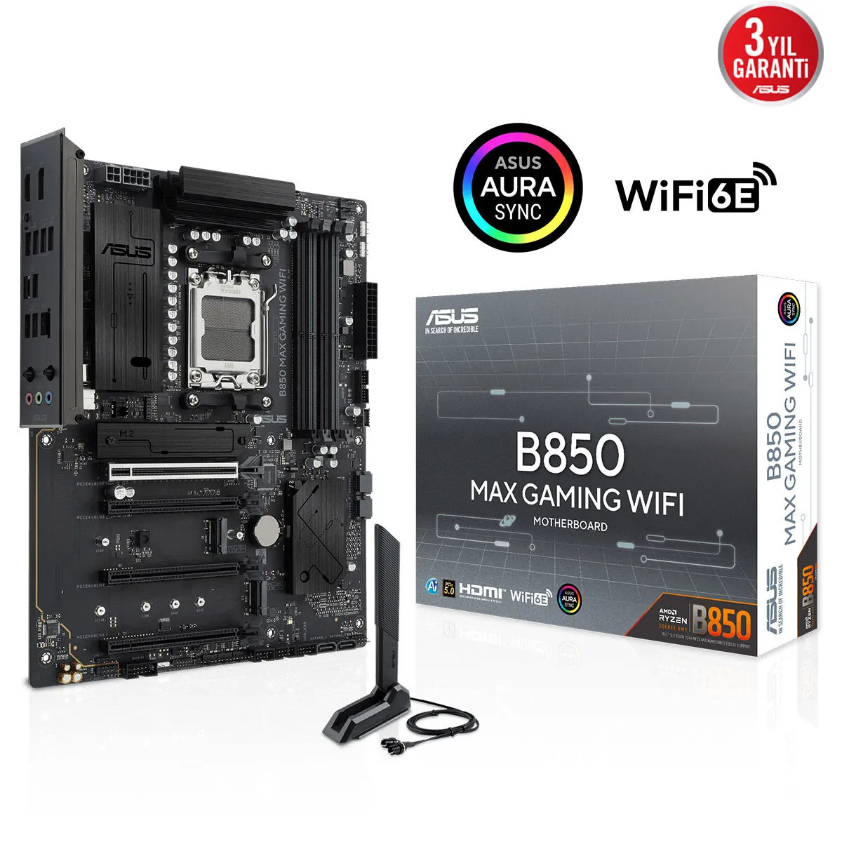 ASUS B850 MAX GAMING WIFI6E DDR5 HDMI-DP PCIE 5.0 AM5 ATX Kurumsal Anakart