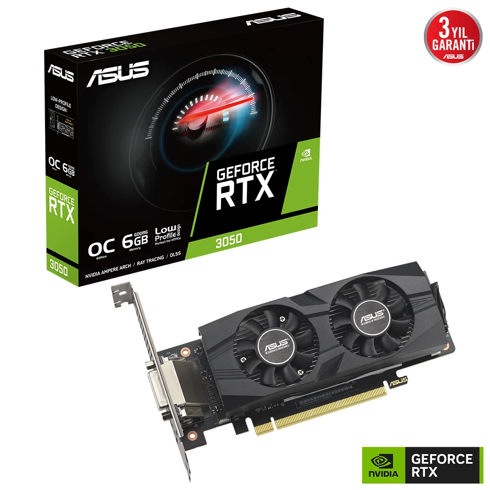 ASUS RTX3050 6GB  RTX3050-O6G-LP-BRK GDDR6 96bit HDMI DVI DP PCIe 4.0