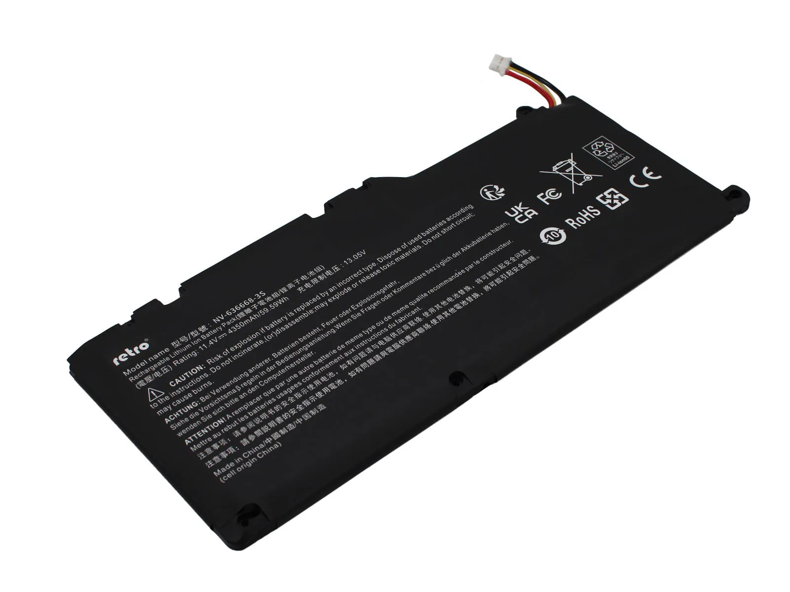 RETRO NV-636668-3S Notebook Bataryası