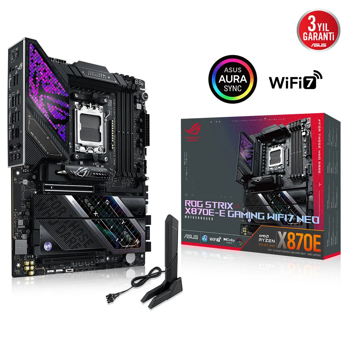 ASUS ROG STRIX X870E-E GAMING WIFI7 NEO DDR5 HDMI PCIE 5.0 AM5 ATX Anakart