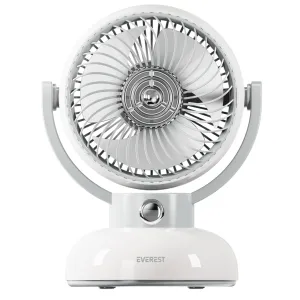 EVEREST EFN12, KREM, 3 Kademeli Hız, 4" Kanat, Masaüstü Kullanım, Taşınabilir, Dahili 1200mAh Bataryalı, USB Şarj Girişli, Vantilatör