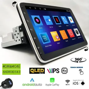 Dynamat rk-1004 android ekran multimedya 10.1 i̇nç 4+64gb 4 çekirdek android 14 oynar başlık