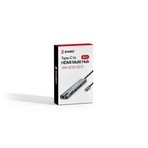 ENKADO EKD-TP42, Type-C to To HDMI, 2PD, 2 USB 2.0 HDMI 4K + SD/TF, Ethernet 100mbs Multi· Hub