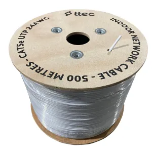 TTEC KBL-CAT5e-24CCA/IN500B 500MT U/UTP CAT5e NETWORK PVC KABLO BEYAZ CCA 0.50MM