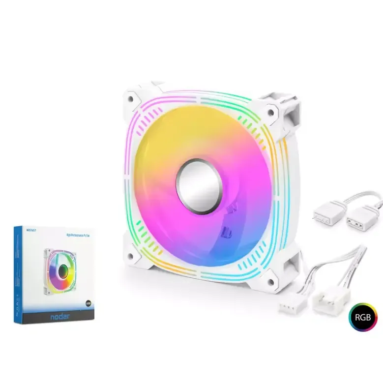 NODAR ND-2657 Kasa Fanı 3. Nesil ARGB 12 cm - Beyaz