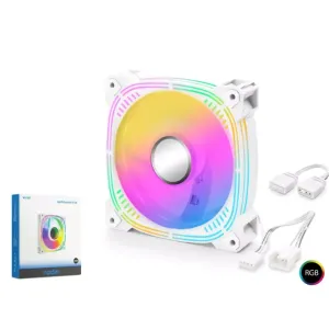 NODAR ND-2657 Kasa Fanı 3. Nesil ARGB 12 cm - Beyaz