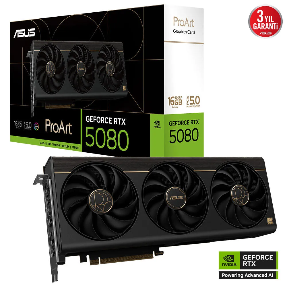 ASUS RTX5080 16GB PROART RTX5080-O16G GDDR7 256bit HDMI DP PCIe 5.0