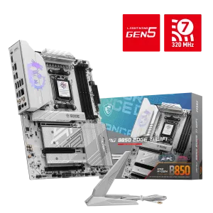 MSI MPG B850 EDGE TI WIFI7 DDR5 HDMI DP PCIE 5.0 AM5 ATX Beyaz