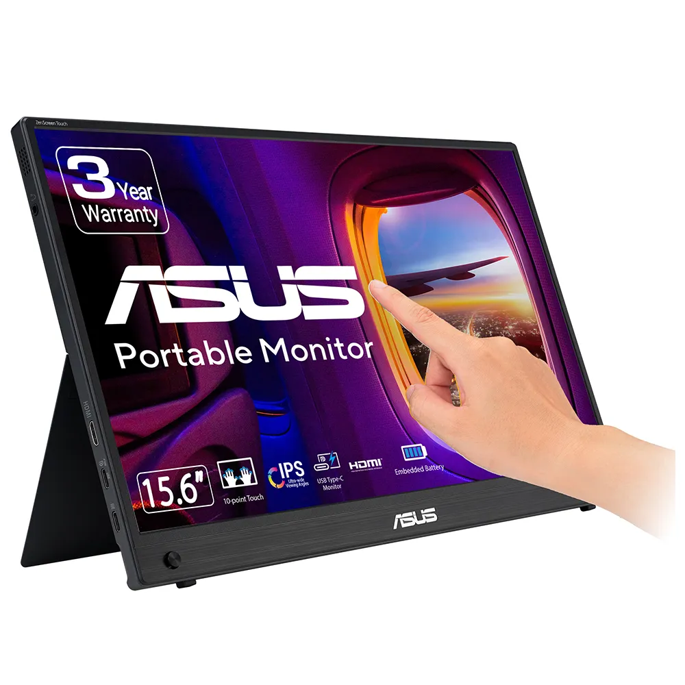ASUS 15.6" IPS Dokunmatik ZenScreen MB16AMTR 5ms 60Hz mHDMI-TypeC Bataryalı Taşınabilir Monitör 1920x1080 /  90LM04S0-B02170