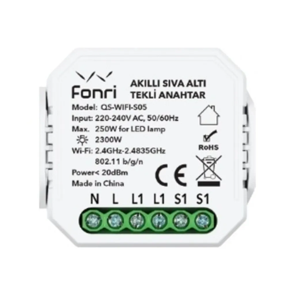 FONRI Kablosuz Akıllı Sıva Altı Perde/Panjur Anahtarı