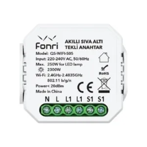 FONRI Kablosuz Akıllı Sıva Altı Perde/Panjur Anahtarı