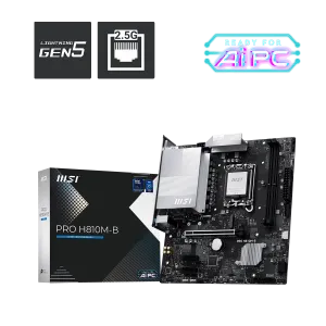 MSI PRO H810M-B DDR5 HDMI-DP PCIE 4.0 1851p mATX