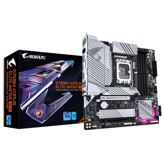 GIGABYTE B760M AORUS ELITE WIFI6E GEN5 DDR5 HDMI-DP TYPEC PCIE 4.0 1851p mATX 