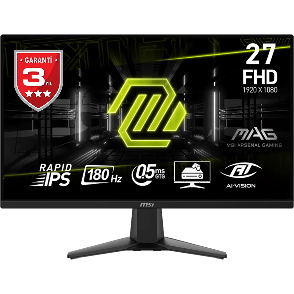 MSI 27" RAPID IPS MAG 275F 0.5ms 180Hz HDMI-DP Gaming Monitör 1920x1080