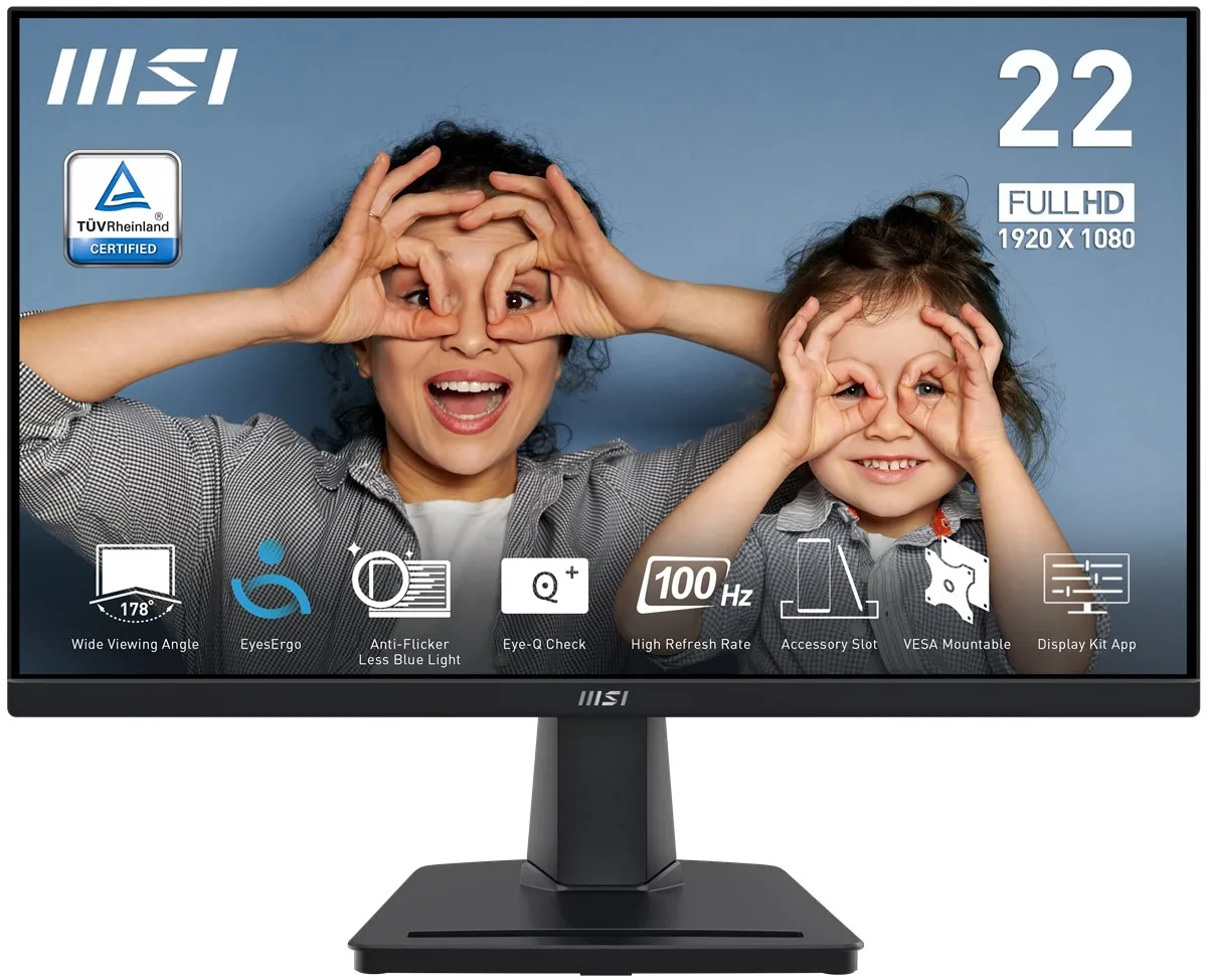 MSI 21.5 VA PRO MP225V 1ms 100Hz HDMI Ev Ofis Tipi Monitör 1920x1080