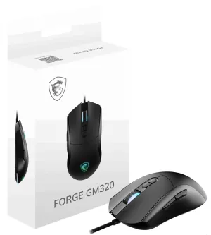 MSI GG Forge GM320 RGB 12800 DPI Kablolu Siyah Oyuncu Mouse