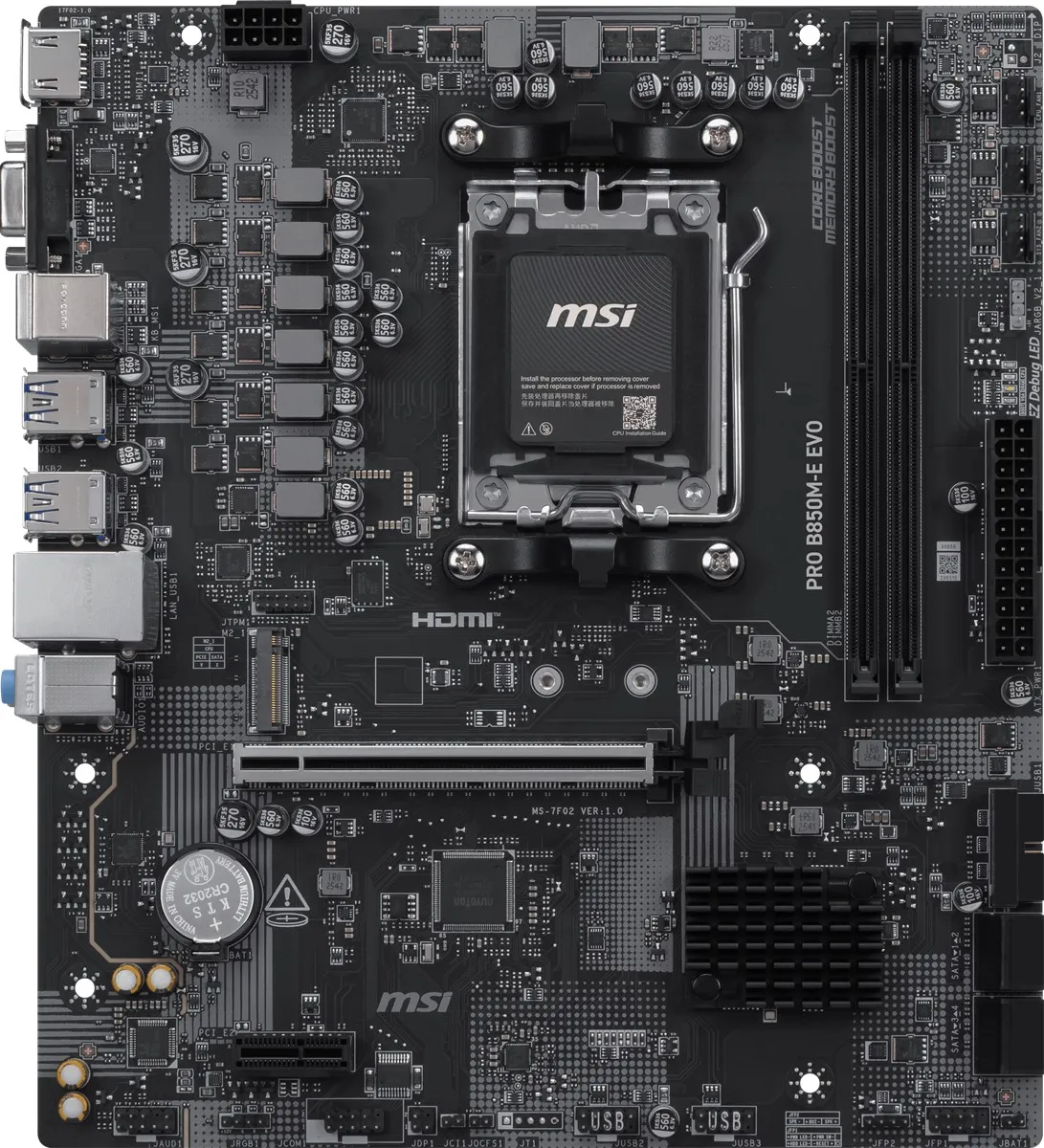 MSI PRO B850M-E EVO DDR5 HDMI-DP PCIE 5.0 AM5 mATX