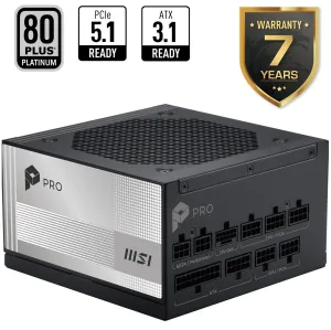 MSI 850w 80+ Platinum PRO A850PL PCIE5 Tam Modüler Power Supply 
