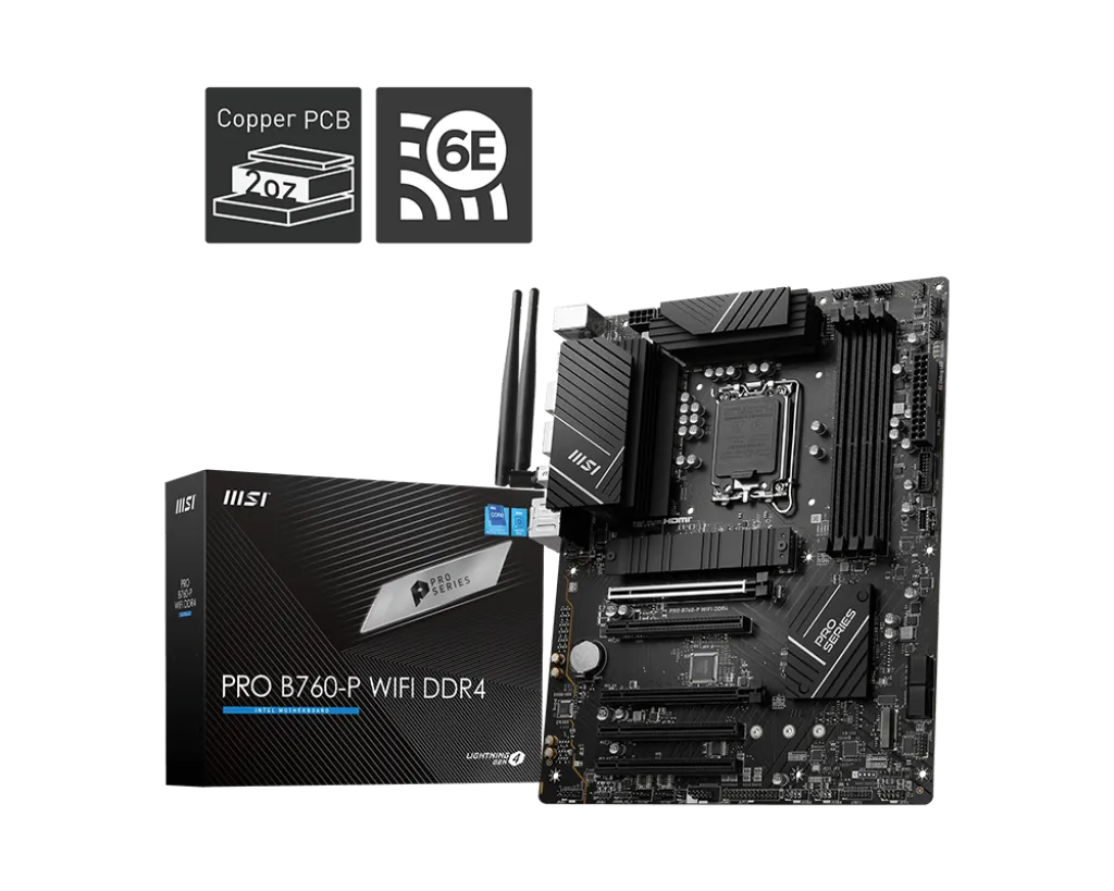 MSI PRO B760-P WIFI6E DDR4 HDMI-DP TYPEC PCIE 4.0 1700p ATX