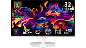 MSI 31.5" MPG 321URXW QD-OLED 0.03MS 240HZ HDMI-DP TYPEC Gaming Monitör Beyaz 3840x2160 